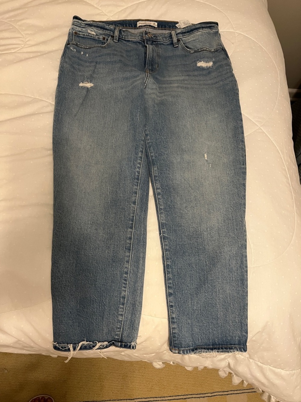 Abercrombie & Fitch Women's Blue Straight Leg Jeans - Picture 4 of 4